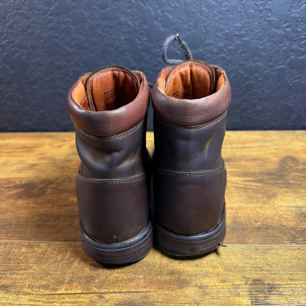 Johnston & Murphy Moc Toe‎ Brown Leather Ankle Boots Mens Size 9 EU 42
